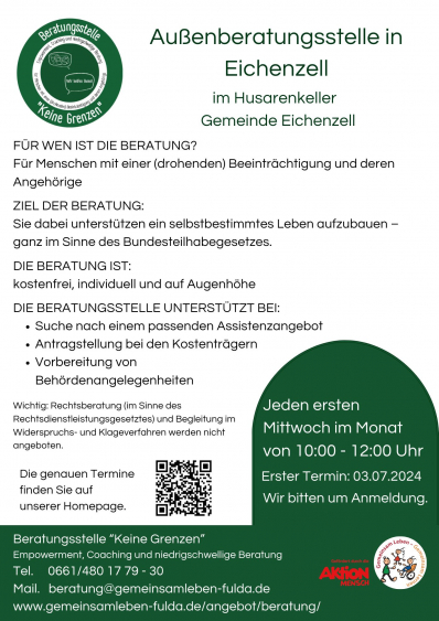 Poster Außenberatungsstelle. Text wie der Beschreibungstext